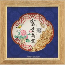 金箔畫-黃金畫-純金(富貴滿堂-B)23x23cm