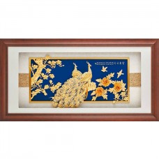 純金金箔畫-花團錦簇133x69cm