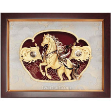 立體金箔畫-黃金畫-馬到成功32x25cm 立體金箔畫-黃金畫-馬到成功32x25cm