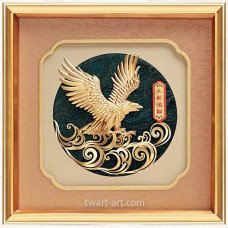 立體金箔畫-黃金畫-大展鴻圖 老鷹(30x30cm) 立體金箔畫-黃金畫-大展鴻圖 老鷹(30x30cm)