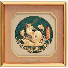 立體金箔畫-黃金畫-財富滿滿(30x30cm) 立體金箔畫-黃金畫-財富滿滿(30x30cm)