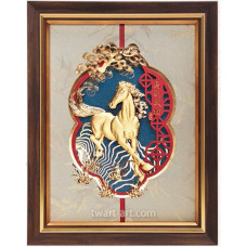 純金 金箔畫【馬到成功】(26x33cm) 純金 金箔畫【馬到成功】(26x33cm)