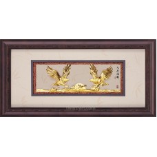 金箔畫-黃金畫-純金-大展鴻圖(60x124cm)