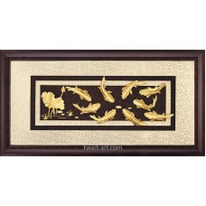 立體金箔畫-黃金畫-九如呈祥(42x81cm)