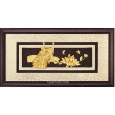 金箔畫-黃金畫-純金-花開富貴(42x81cm)