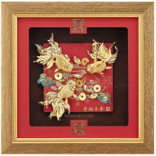 立體金箔畫-黃金畫-純金(金玉滿堂)24x24cm