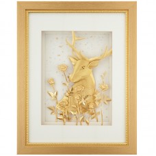 立體金箔畫-黃金畫-純金(一鹿有你)25x32cm