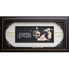 I0012木雕-富貴大吉128x67CM I0012木雕-富貴大吉128x67CM