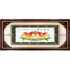 琉璃壁飾-招財納福(貔貅)69x154CM