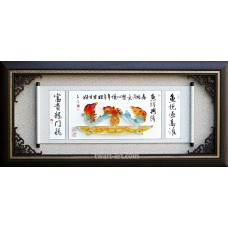 琉璃壁飾-魚躍興隆69x145.5CM