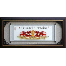 琉璃壁飾-福增祿豐-招財貔貅69x145.5CM